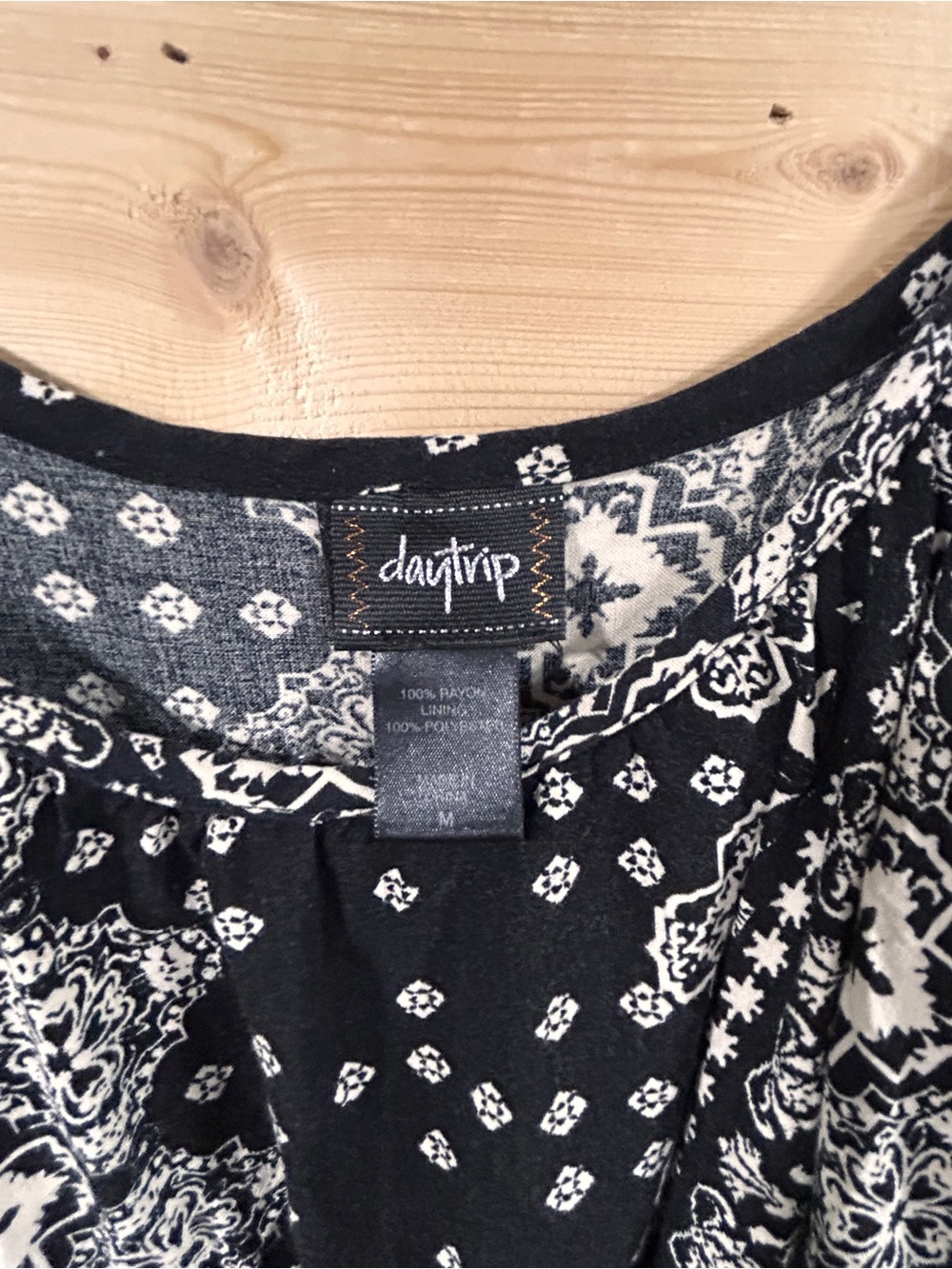Daytrip black and white bandana print maxi dress, Medium Boho Festival Patchwork - Picture 2 of 10